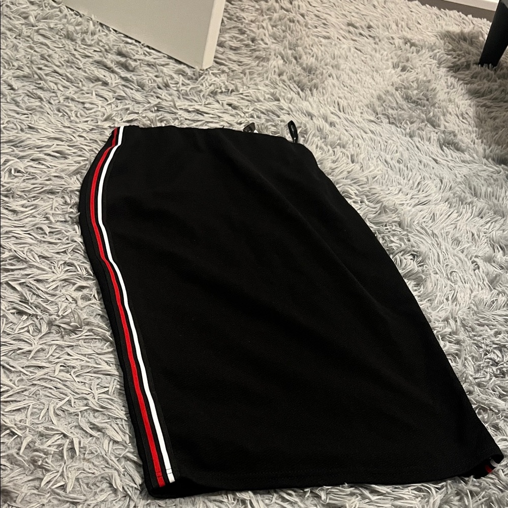 Primark Black Pencil Skirt with Red and White Accents